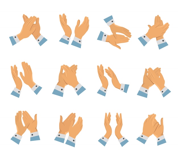 Free Vector clapping hands flat icon set