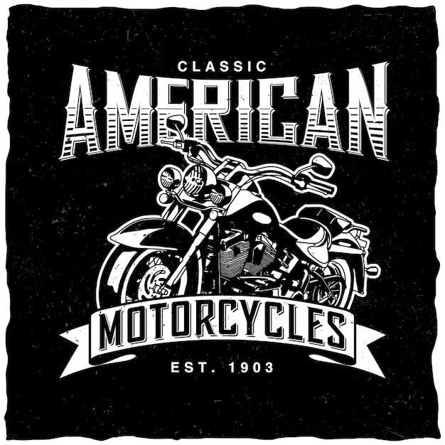 Free Vector classic american motorcycles label