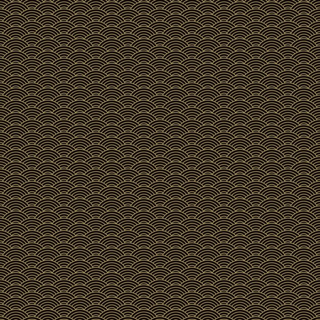 Classic asian golden and black squama seamless pattern for textile industry, fabric design. 