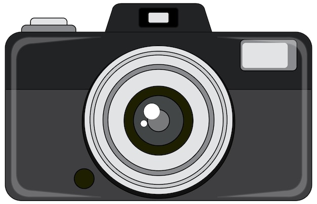 Classic black camera on white background