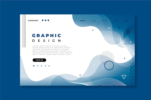 Classic blue abstract landing page template