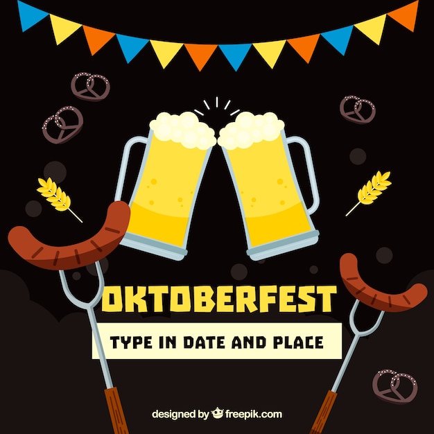 Free Vector classic oktoberfest composition with flat design