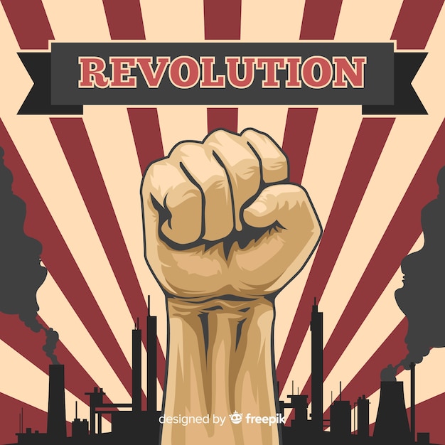 Free Vector classic revolution composition with vintage style