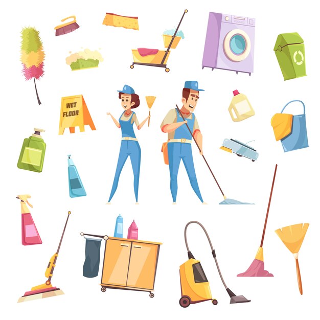 Free Vector cleaning service s set