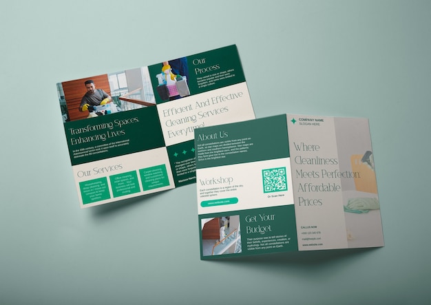 Cleaning services brochure template design