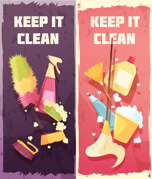 Free Vector cleaning vertical banners