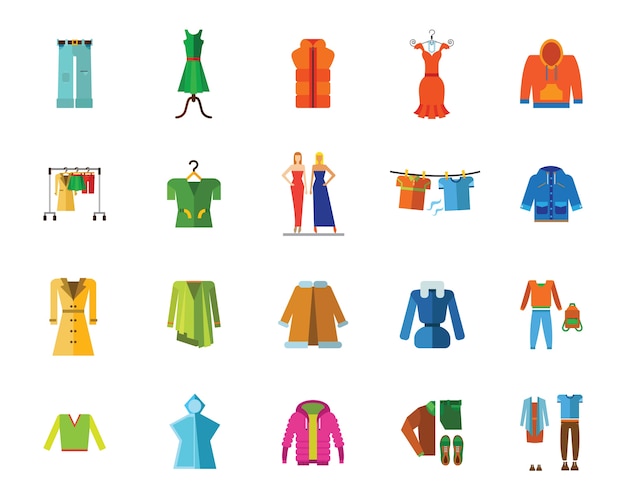 Free Vector clothes and fashion icon set