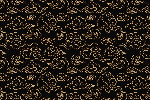Free vector cloud background, seamless chinese oriental pattern vector