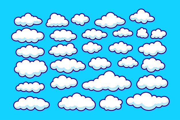 Free vector cloud element set illustration isolated flat vector