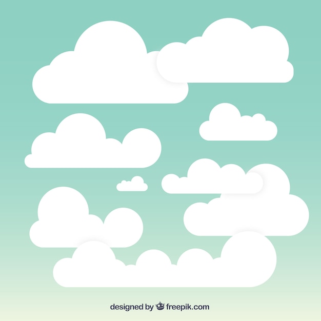 Free Vector cloudy sky background in flat style