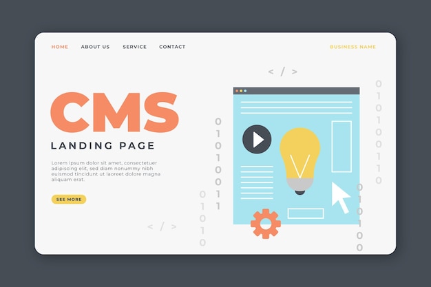 Free Vector cms concept web template illustrated