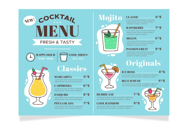 Cocktail menu concept