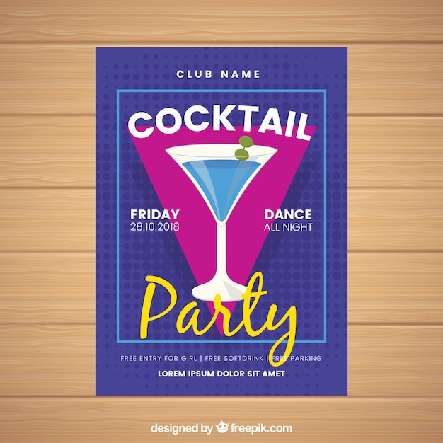 Free Vector cocktail party brochure