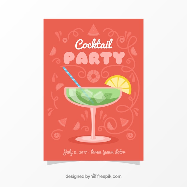 Free Vector cocktail party brochure