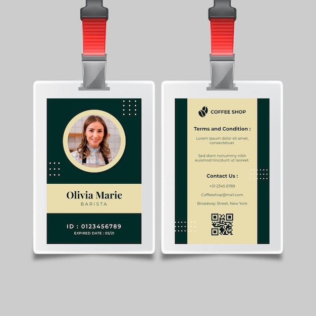 Coffee id card template