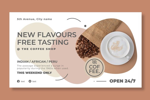 Coffee shop horizontal banner template