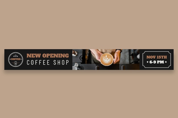 Coffee shop wide skyscraper banner template