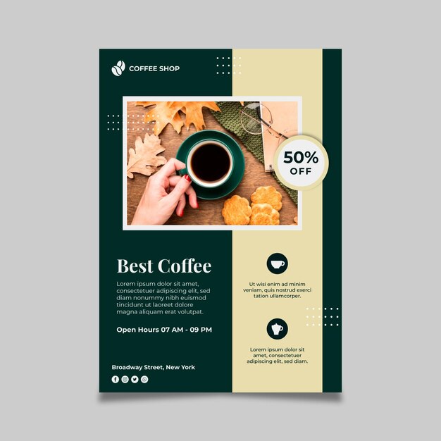 Coffee vertical flyer template