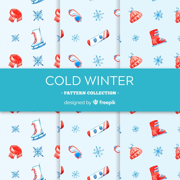 Free vector cold winter pattern collection