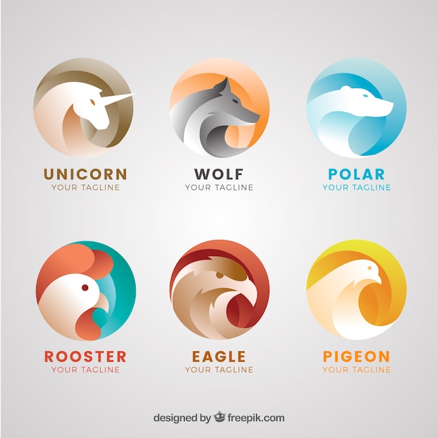 Free Vector collection of abstract animal logo