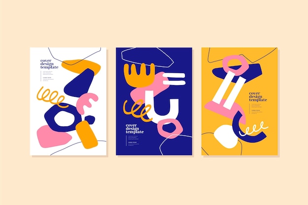 Free Vector collection of abstract covers with different shapes