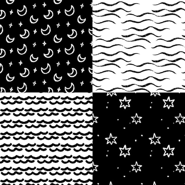 Collection of abstract drawn pattern