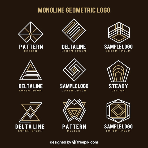 Free Vector collection of abstract linear logo