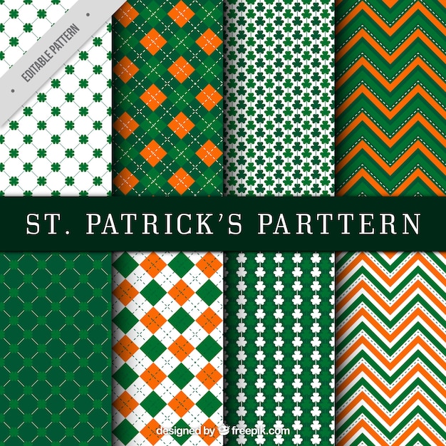 Free vector collection of abstract saint patrick's day patterns