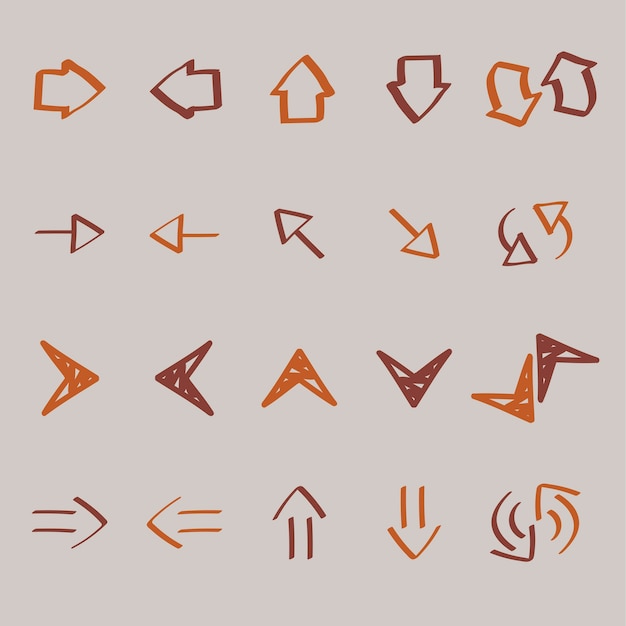 Free Vector collection of arrow doodles illustration