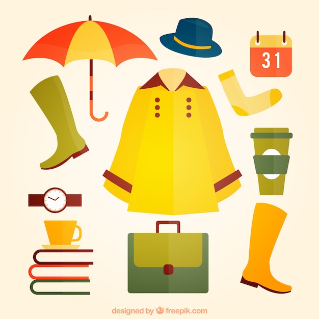 Free vector collection of autumn essentials