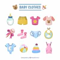 Free vector collection of baby clothes illustration