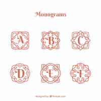 Free vector collection of beautiful hand drawn monograms