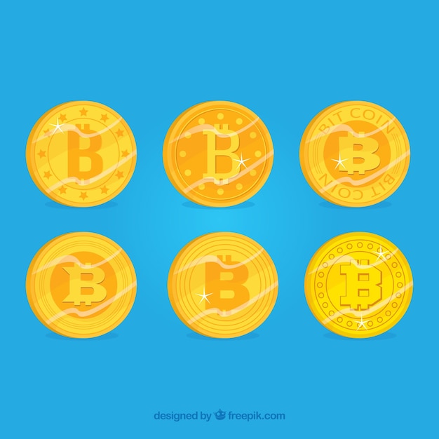 Free Vector collection of bitcoins