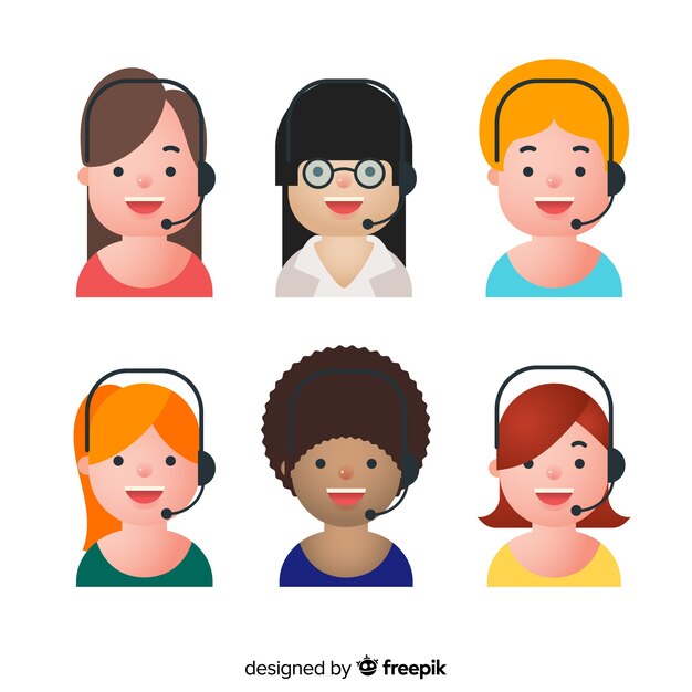 Collection of call center avatars