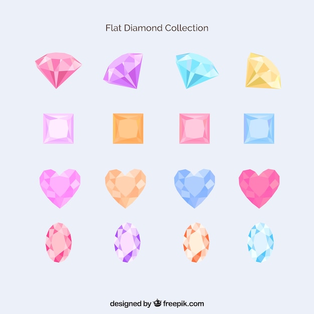 Free vector collection of colored diamonds