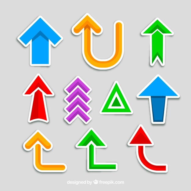 Collection of colorful arrow sticker