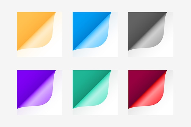 Free Vector collection of colorful empty paper fold lacbel design