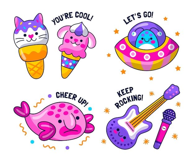 Free Vector collection of creative fun stickers