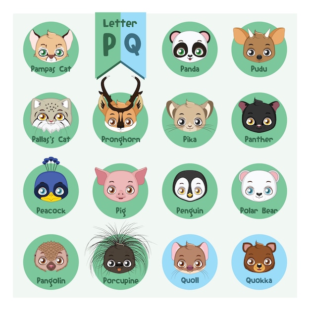 Free Vector collection of cute animal stickers