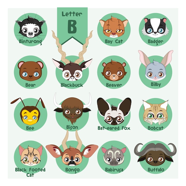 Free Vector collection of cute animal stickers