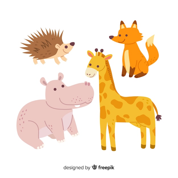 Free Vector collection of cute wild animals