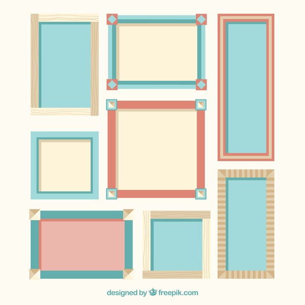 Collection of decorative frame in flat design 