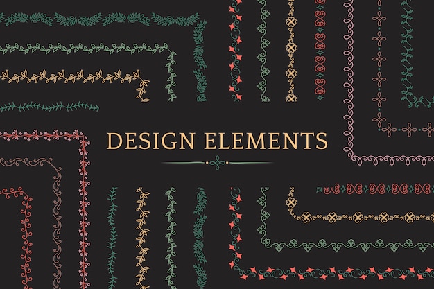 Free Vector collection of divider design element vectors