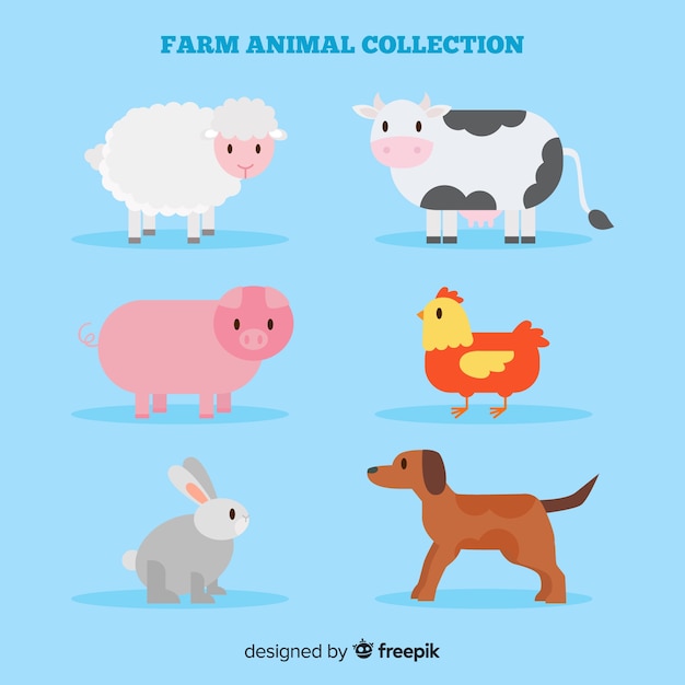 Free Vector collection of farm animals