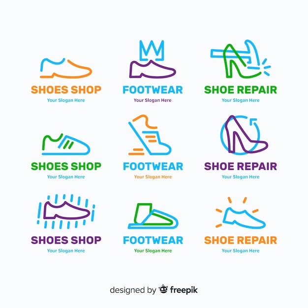 Collection of fashion shoe logos