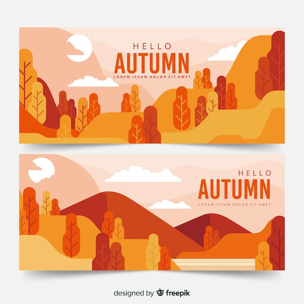 Free vector collection of flat autumn banners