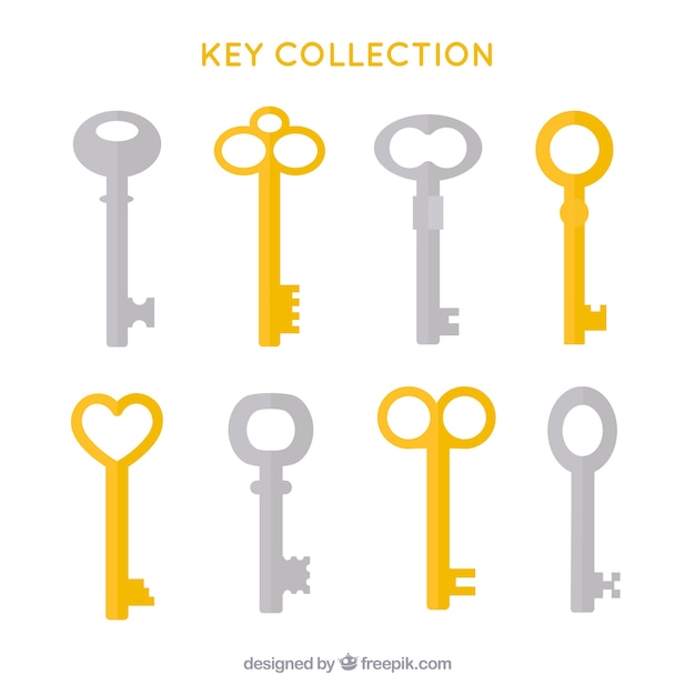 Free Vector collection of flat keys