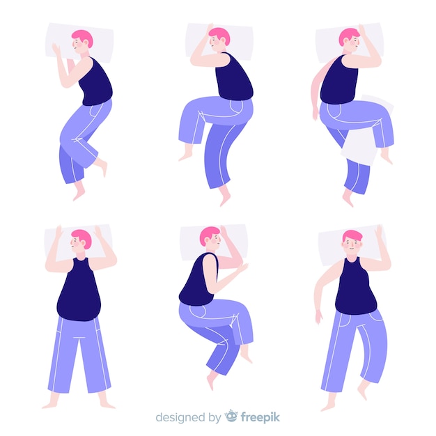 Free Vector collection of flat sleeping poses