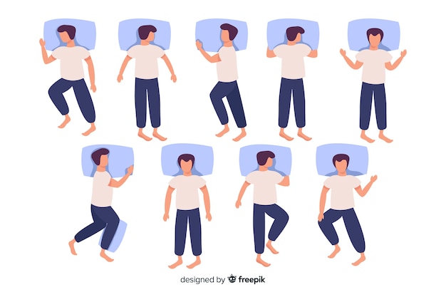 Free vector collection of flat sleeping poses