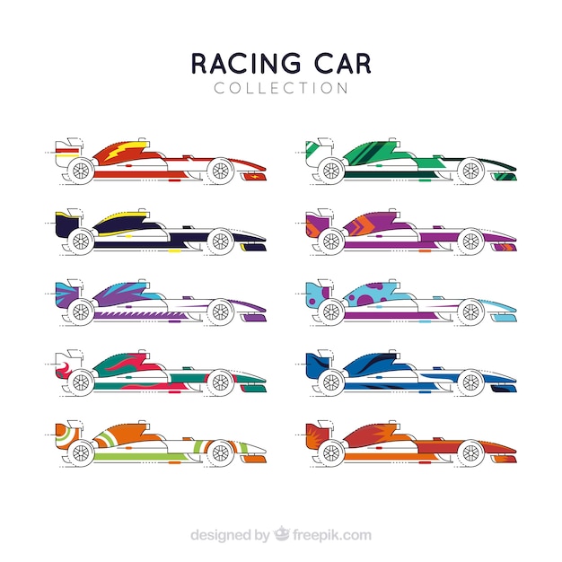 Free Vector collection of formula 1 racing cars